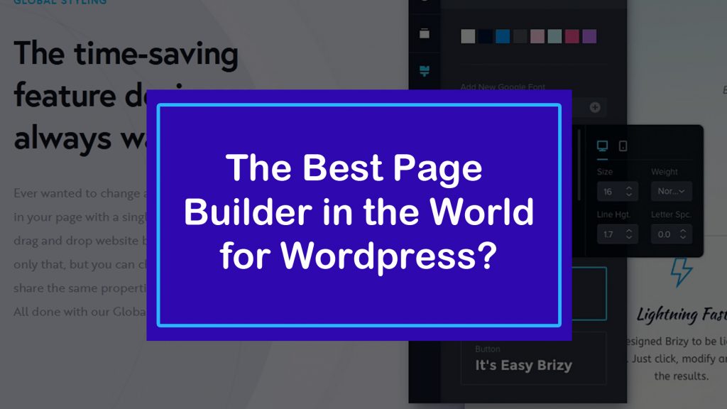 The Best Page builder for wordpress